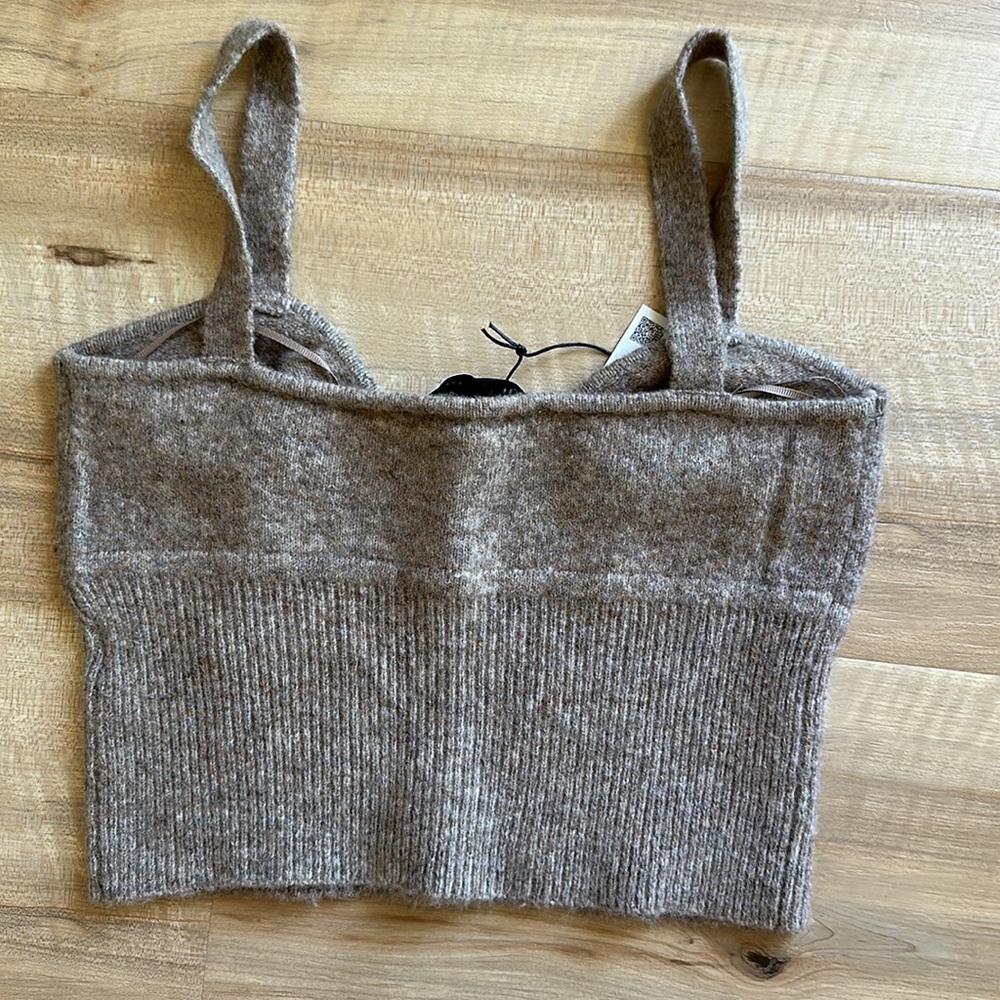 Zara knit brown bra top new with tag size small - Picture 3 of 3